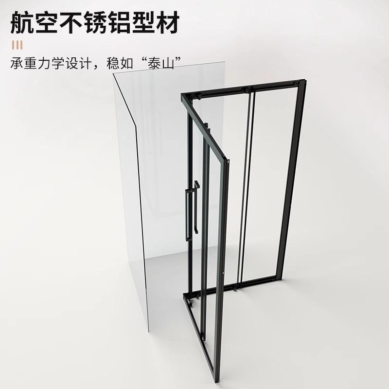 极窄直角方形L型淋浴房推拉移门干湿分离隔断卫生间洗澡间沐浴房l
