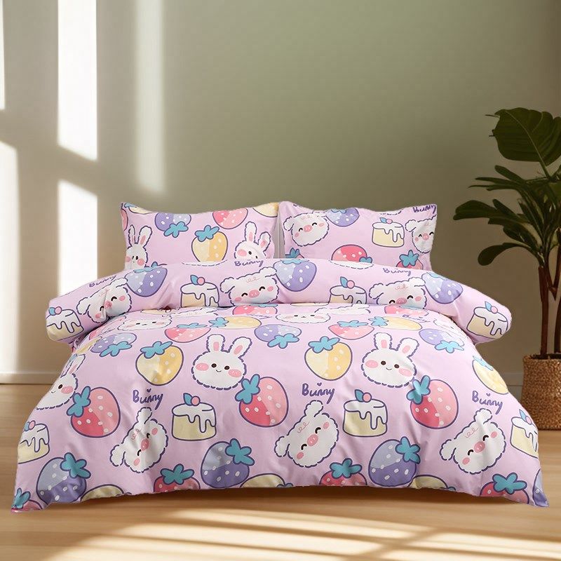 全棉纯棉四件套儿童卡通被套床单单件学生宿舍四件套床品2024新款,床上用品,床单定制定做,淘宝优惠券,粉丝福利购,淘宝优惠卷