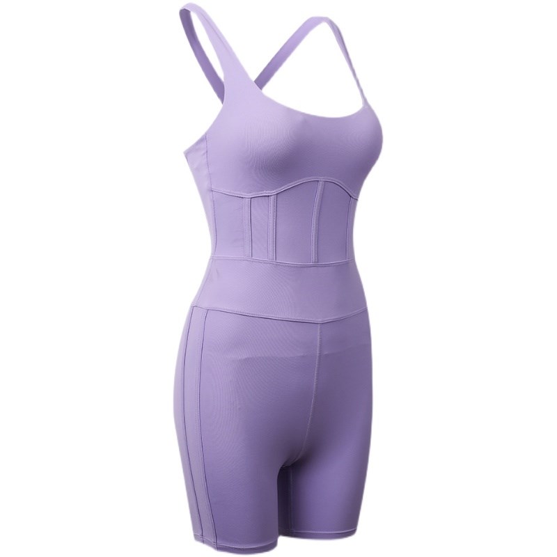 空中瑜伽服夏季一体式连身瑜伽服裸感运动健身舞蹈服形体训练服女