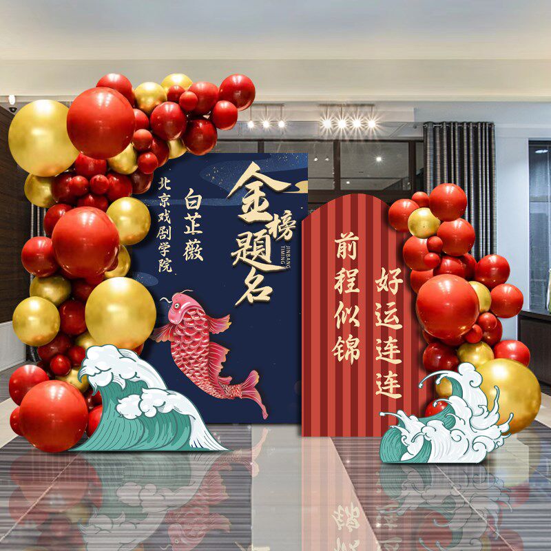 18岁升学宴布置成人礼网红生日装饰场景背景墙女孩气球答谢宴kt板