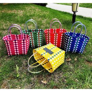 慈善款菜篮子手工编织篮ins网红包托特购物篮游泳篮手提篮洗澡篮