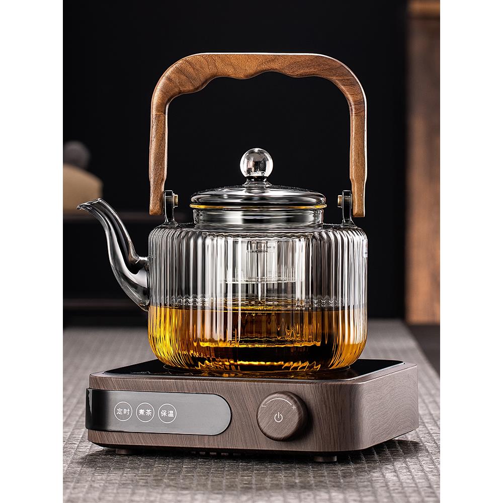兴梵玻璃蒸汽喷淋式煮茶器围炉室内煮茶电陶炉蒸煮两用养生壶套装