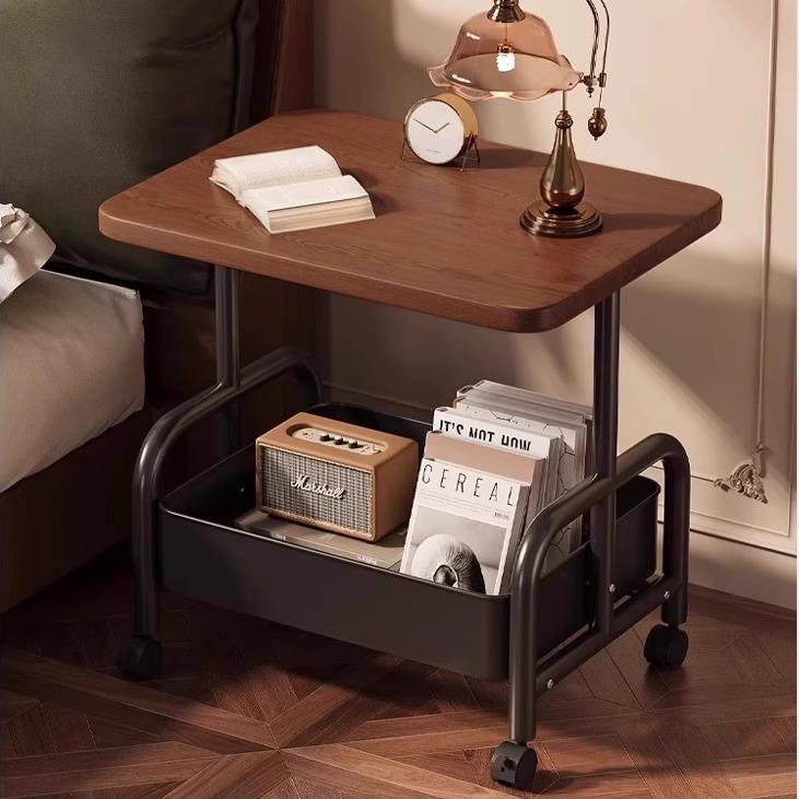 茶几小推车双层边几客厅沙发收纳可移动小桌子带轮茶桌卧室置物架