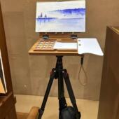 DJAR户外写生画盒写生专用便携式 实木可折叠旅行水彩画架画箱