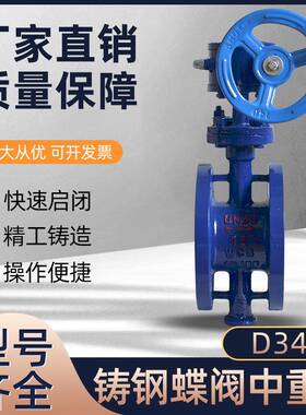 D343H-16C/25C手动涡轮软密封法兰蝶阀DN405080100150200