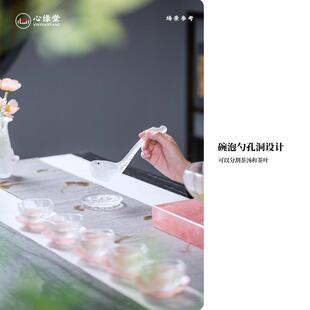 心缘堂琉璃绿茶碗泡法茶具套装泡茶器分茶勺品茗杯茶碟套组