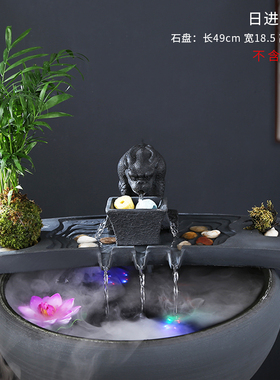 人造石鱼缸造景流水器循环系统过滤增氧古法养鱼陶瓷假山装饰配件