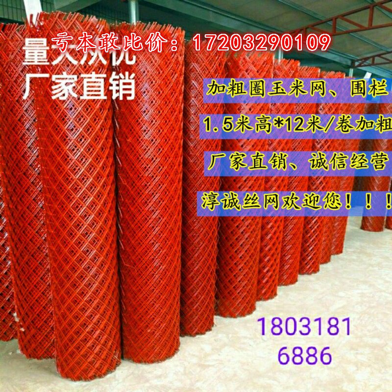 铁丝网圈玉米网钢板网养鸡网冲孔网菱形铁网铁Q丝网围栏红漆钢丝