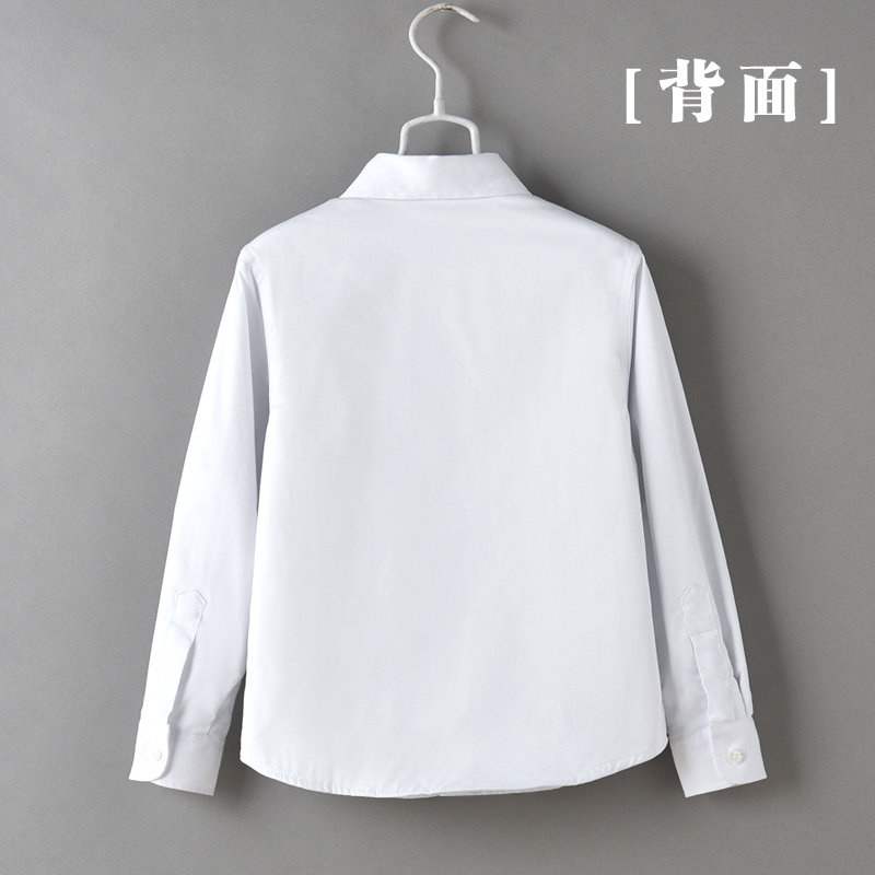 男童白衬衫长袖冬季加绒加厚保暖大童小学生校服儿童白色衬衣