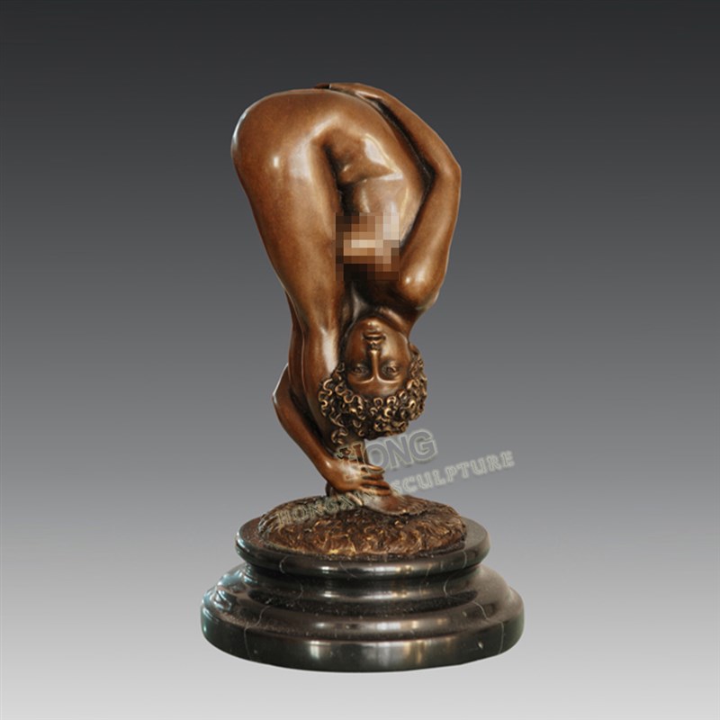 铜雕塑练操少女EP811欧式人物工艺饰品酒店客厅书房家居桌面摆件