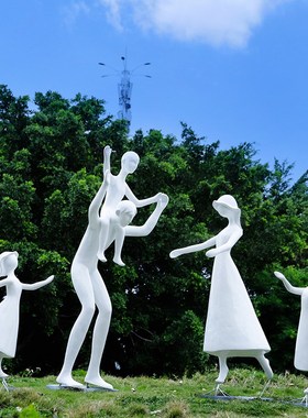 玻璃钢落地抽象人物模型雕塑户外商场楼盘庭院景观美陈装饰品摆件