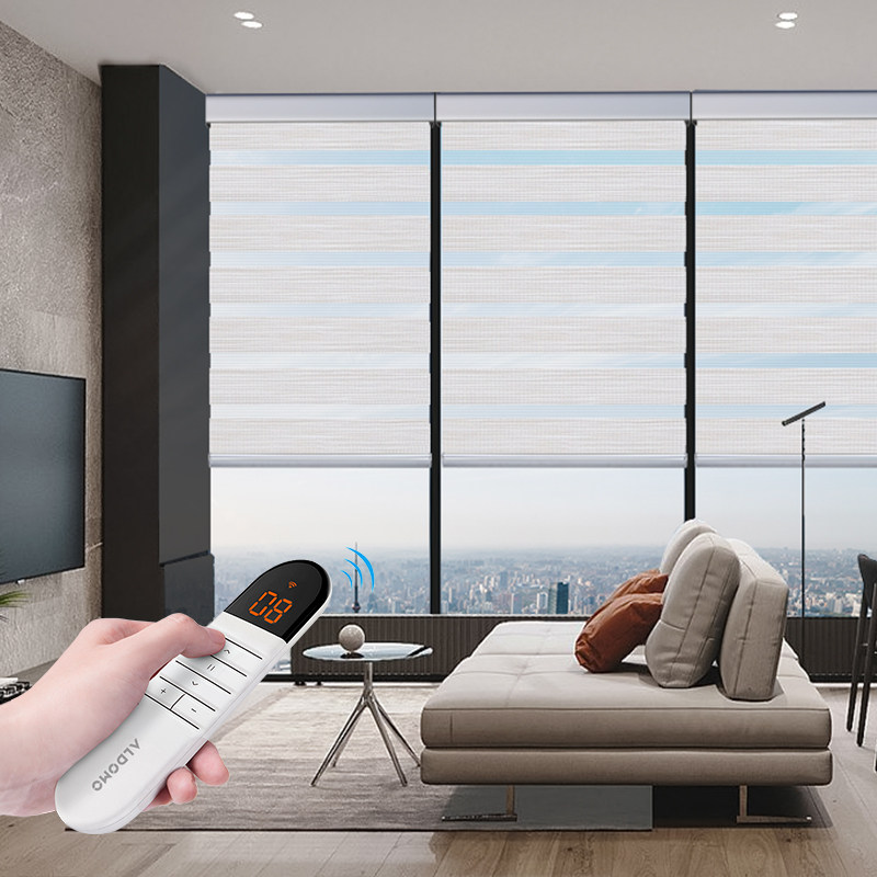 电动柔纱帘智能语音控制窗帘遮光自动升降百叶窗帘卧室办公室遮阳