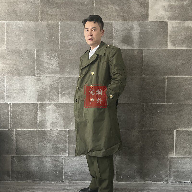 捡漏!87大衣男款冬季军绿保暖系扣可拆卸绒内胆中长款收腰风衣
