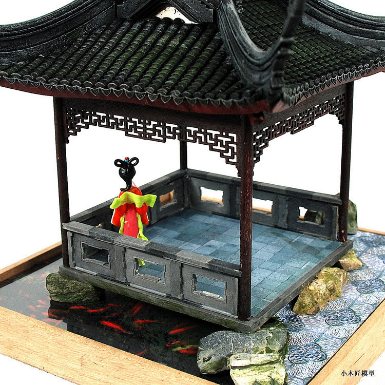濠濮亭 小木匠苏州园林木质拼装材料包古建筑模型DIY小屋苏派国风
