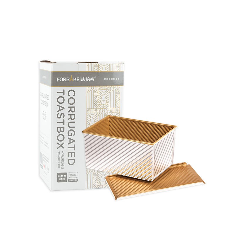 法焙客450g吐司模具铝合金面包土司盒波纹带盖不粘烘培工具烤箱用