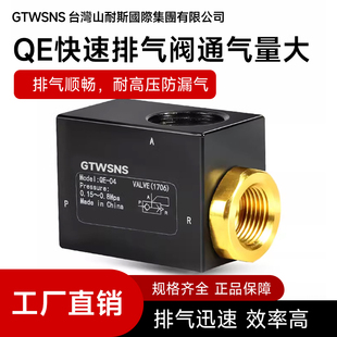 04QE快排阀 GTWSNS台湾山耐斯气缸快速排气阀放气阀QE