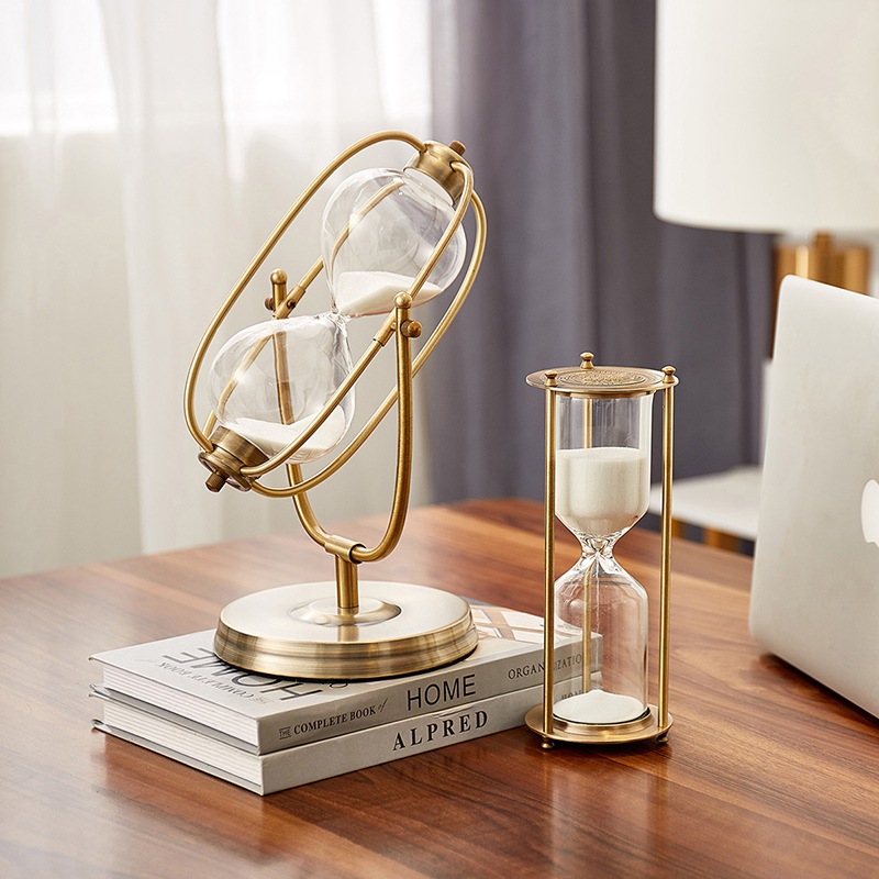 沙漏摆件计时器30分钟办公室书柜桌面客厅酒柜装饰品摆设轻奢