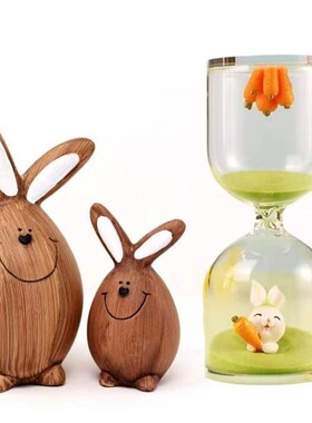 水晶学生学习沙漏计时器儿童时间5+30分钟内置公仔装饰摆件