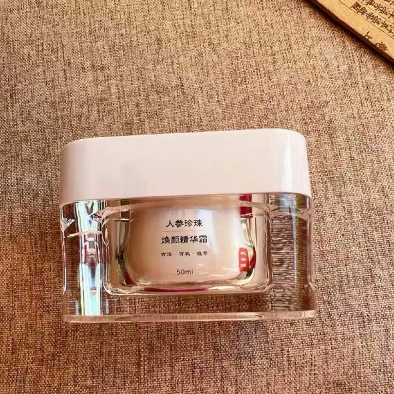 人参珍珠焕颜精华霜六胜肽灵芝熟龄肌滋润弹润提升高货扛老因子