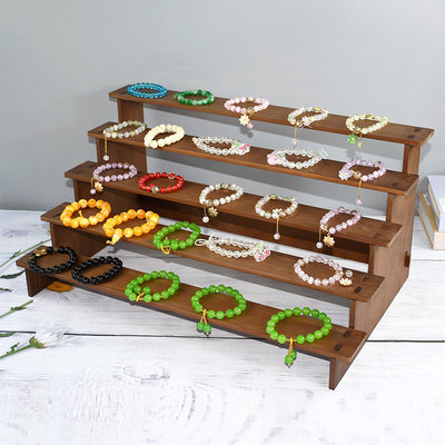 实木阶梯架手串收纳办娃