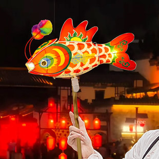 非遗手持鱼灯笼现货舞台演出非遗花灯手工成品锦鲤鱼拍照舞蹈道具