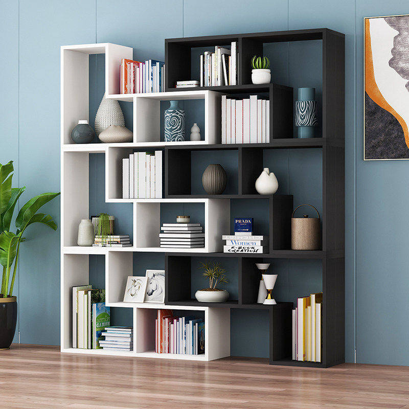 书架简约落地卧室客厅组合书柜转角柜落地柜简易置物架隔断展示架