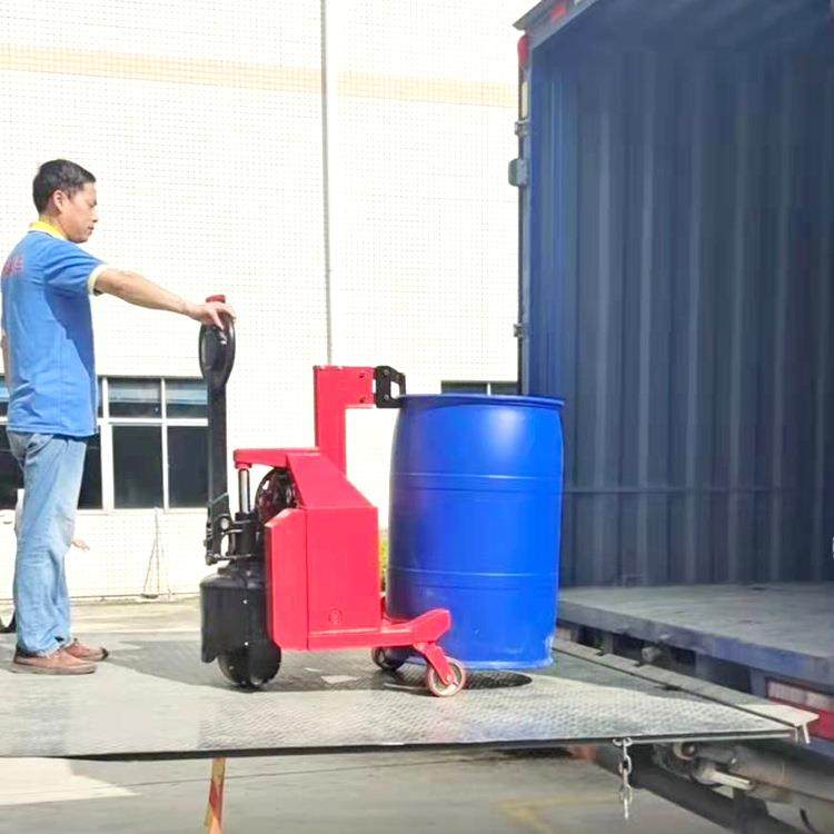 电动油桶搬运车自走式液压油桶车电动鹰嘴升高车翻转叉车