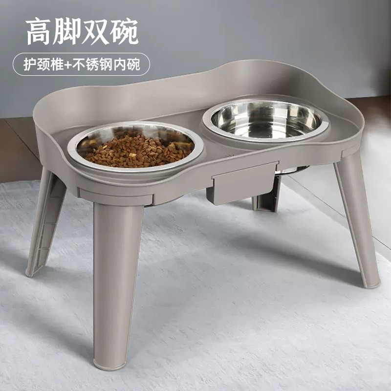 狗狗猫咪双碗猫碗金毛食盆大型犬饭碗宠物护颈狗碗狗盆大号猫盆