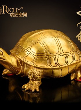铜乌龟摆件黄铜千年龟百寿v龟龙龟长辈生日贺寿礼品铜龟工艺品摆