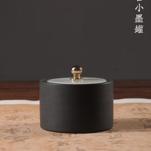 长书玉石带盖小砚台迷你小楷书法毛笔专用墨池学生携带方便墨碟墨