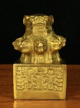 纯铜艺术品九头狮子印玺官印印绶家居装饰工艺品桌面办公室摆放