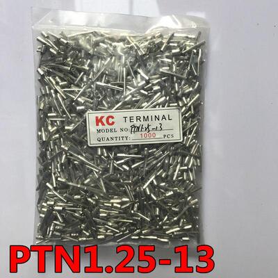 紫铜焊口 PTN1.25-13 TZ型针形裸端头 冷压小黑夹接线 线端子 一