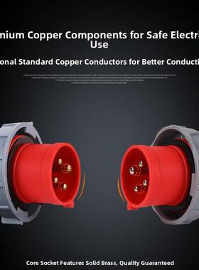 IP67冷藏柜电缆工业插头插座连接器440V防水防冻32A 3h集装箱专用