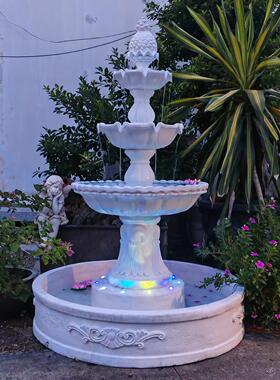 花园庭院阳台装饰简约流水水景鱼池大型创意室内户外欧式婚庆喷泉