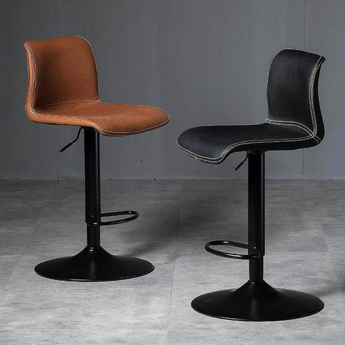 吧台椅升降转椅现代简约靠背美容凳旋转家用酒吧圆椅子高脚吧凳子