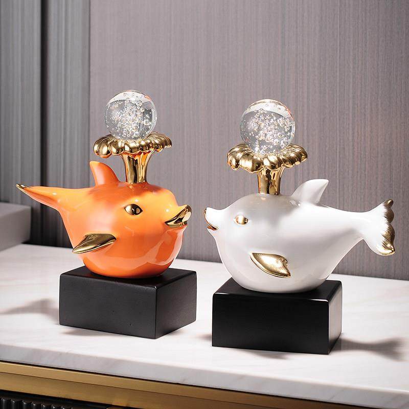 创意海豚喷水摆件软装装饰品电视柜酒柜玄关家居轻奢乔迁新居礼品,家居饰品,装饰摆件,淘宝优惠券,粉丝福利购,淘宝优惠卷