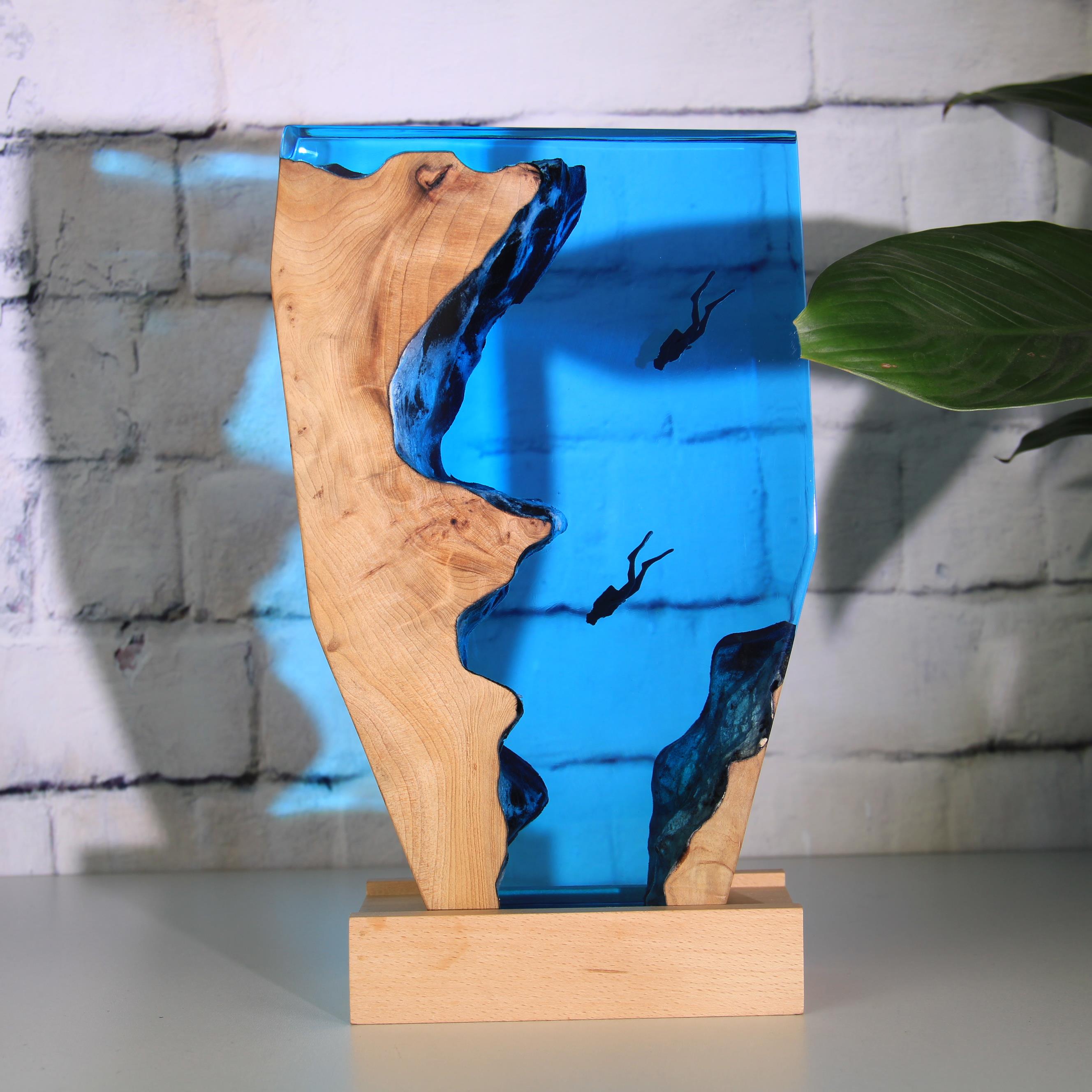 桌面摆件鲸鱼装饰海底世界生日礼物送人海洋风木灯小夜氛围床头灯