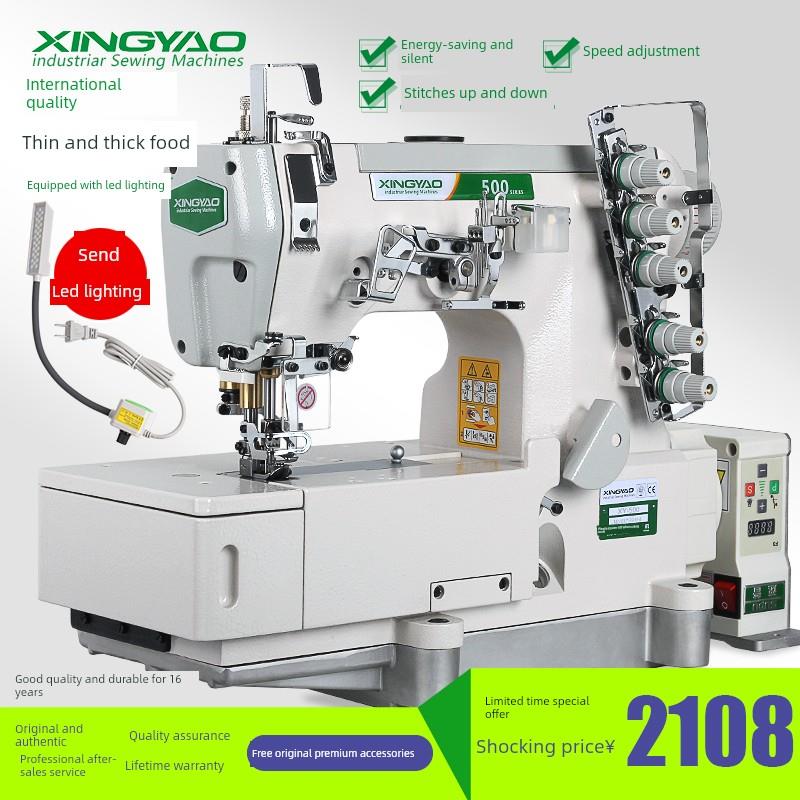 飞马款500三针五线直驱绷缝机坎车工业缝纫机平坎拉砍车电动冚车