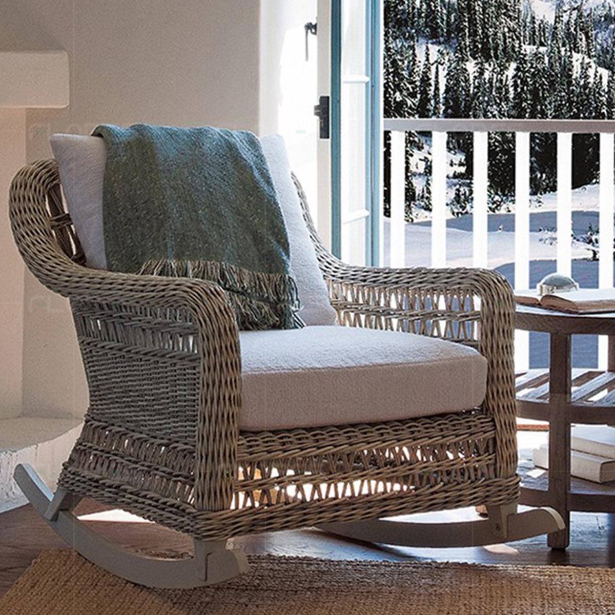 户外沙发东南亚沙发椅藤编庭院户外露天民宿酒店休闲藤椅懒人摇椅