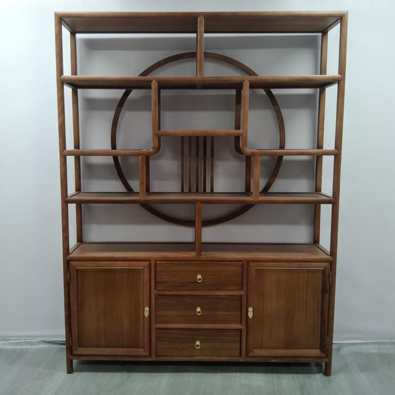 新中式博古架实木客厅屏风隔断置物架展示柜多宝阁办公室摆件书架