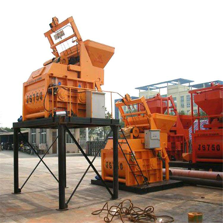 JS500加重型强制搅拌机 大型免基础商砼站 加高支腿双卧轴搅拌机