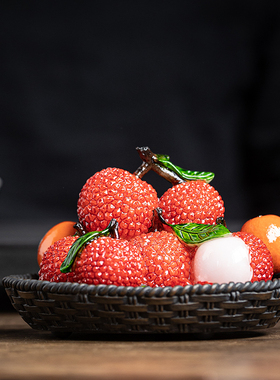 新中式玄关摆件客厅招财荔枝书房办公室酒柜装饰品W开店开业礼物