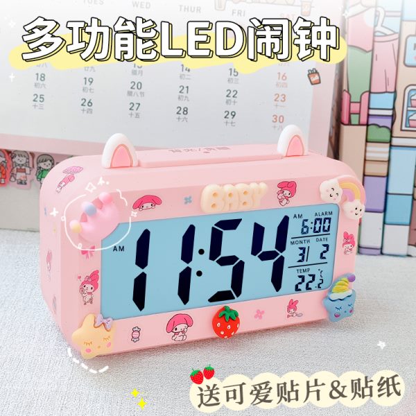 2023新款闹钟学生用闹铃智能电子时钟夜光静音儿童男女孩起床神器