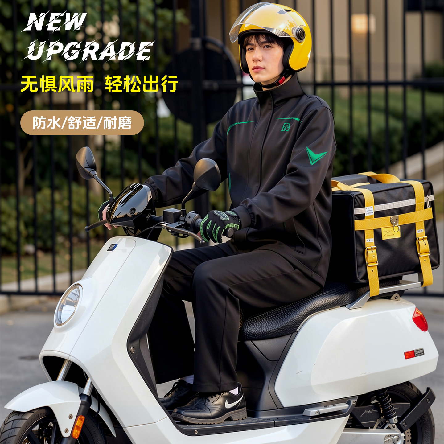 外卖骑手专用雨衣电动车套装男薄款摩托全身防暴雨外穿成人分体式图片
