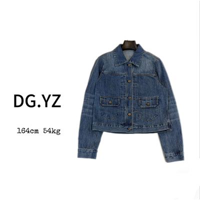 【樱子家】翻领牛仔短款多口袋百搭显瘦休闲牛仔外套6602A