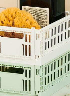 丹麦HAY Colour Crate可折叠桌面收纳筐莫兰迪色系北欧简约收纳篮