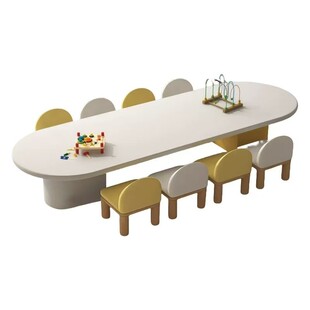 需定制售楼处架空层儿童活动区桌椅早教中心图书馆阅读桌美术桌创