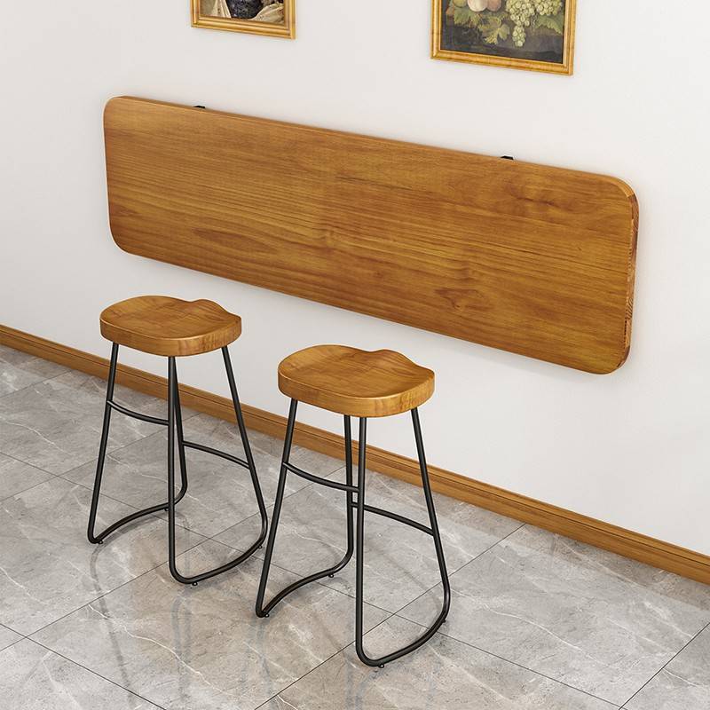 需定制实木墙上家用吧台桌壁挂式折叠桌悬挂桌简易学习挂墙壁电脑