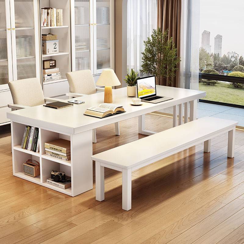 需定制新中式全实木大板桌家用客厅会议长条书桌餐桌学生多人阅读