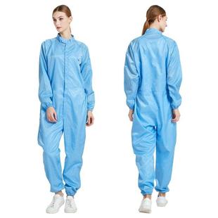 防静电无尘服无帽二连体加带有口袋防护防尘喷漆服隔离男女2连体